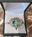 Bague Bague Rétro Pompadour Turquoise Diamants 58 Facettes B338