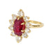 Ring 55 Ruby and diamond daisy ring 58 Facettes TBU