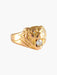 YELLOW GOLD LION SIGNET RING WITH DIAMONDS 58 Facettes