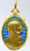 Virgin enamel medal pendant with fine pearls signed SELLIER 58 Facettes AB164