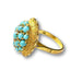 Ring Retro 1940s designer ring in 18k gold with turquoise 58 Facettes A2626 (872)