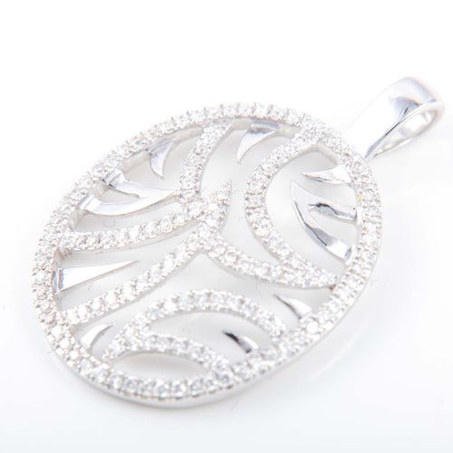Pendentif Pendentif or blanc et diamants 58 Facettes