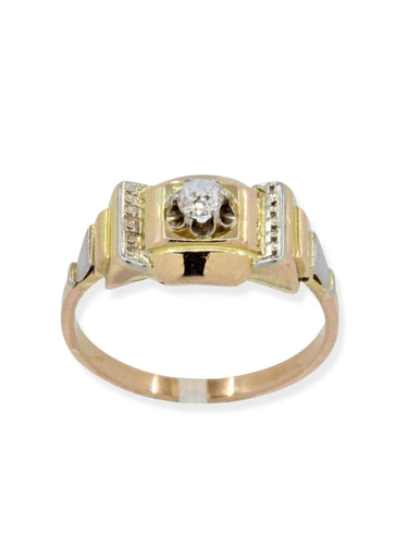 Bague 55.5 SOLITAIRE ANCIEN 0.14 CARAT 58 Facettes 040381