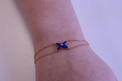 Bracelet CHAUMET - Bracelet Liens Or rose Diamant Lapis-Lazuli 58 Facettes 082934