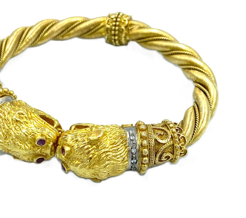 Bracelet LALAOUNIS - Bracelet «Animal Kingston » or jaune et diamants 58 Facettes