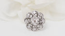 Ring 52 Daisy ring in white gold platinum and diamonds 58 Facettes 32491