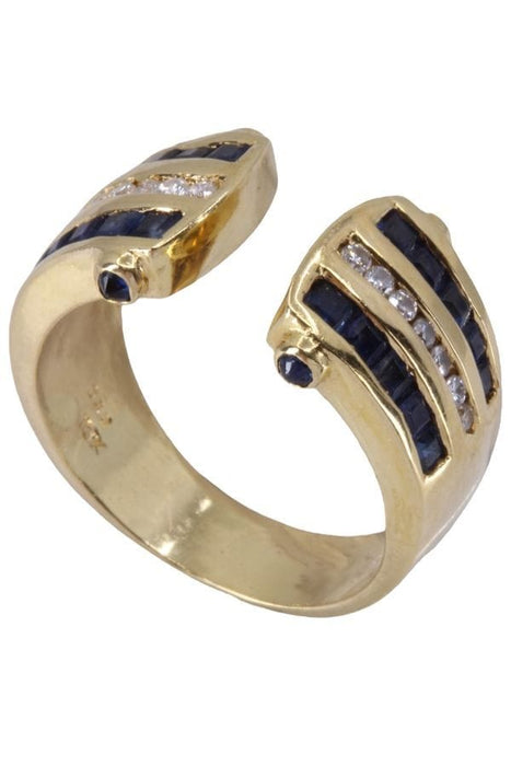 Bague BAGUE MODERNE SAPHIRS ET DIAMANTS 58 Facettes 077281