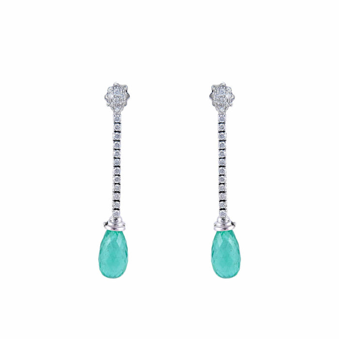 Boucles d'oreilles Boucles d'oreilles Gouttes d'émeraudes 58 Facettes