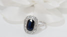 Ring 50 Art Deco Ring in Platinum, Sapphire & Diamonds 58 Facettes 31741