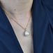 Gold and Pearl Pendant Soufflure 58 Facettes 14-340