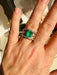 Ring 55 Ring in White Gold, Emerald & Diamonds 58 Facettes 728BB