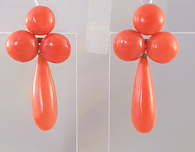 Boucles d'oreilles Boucles d'oreilles Or jaune Corail 58 Facettes
