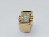 Gold Platinum and Diamond Tank Ring 58 Facettes
