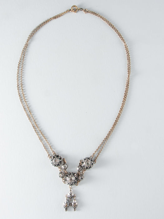 Collier Collier Argent et Or, Diamants 58 Facettes