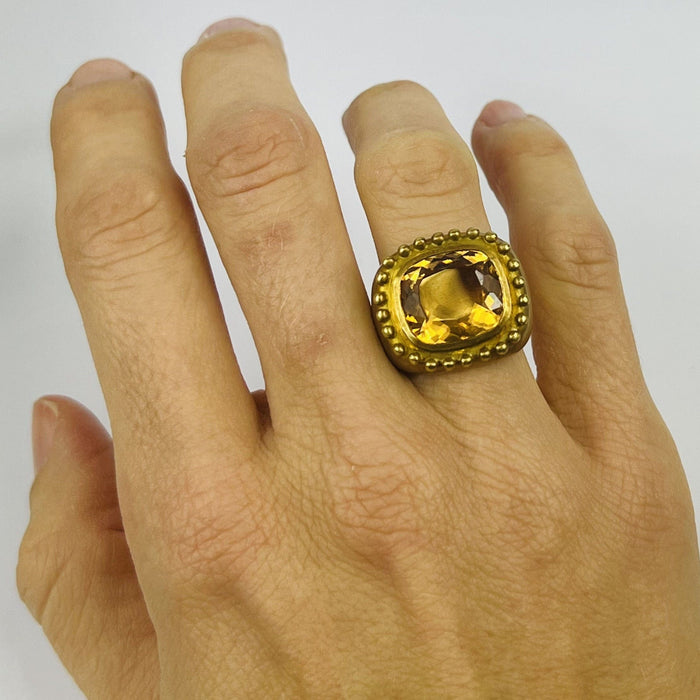 Bague 50 Bague Or Jaune Citrine 58 Facettes 20400000777