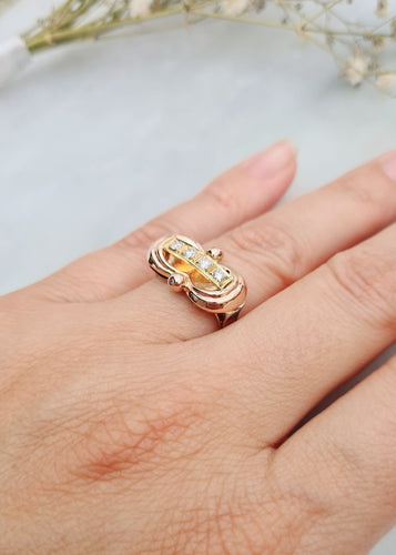 Bague 49.5 Bague Trois Ors 1940 Diamants 58 Facettes 339