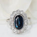 Ring 52 Pompadour ring in white gold, sapphire and diamonds 58 Facettes 32110