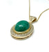 Collier Chaîne et pendentif or jaune jade vert et diamants 58 Facettes