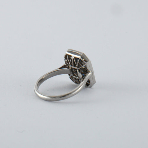 Bague 53 Bague style Art Déco Saphirs Diamants 58 Facettes