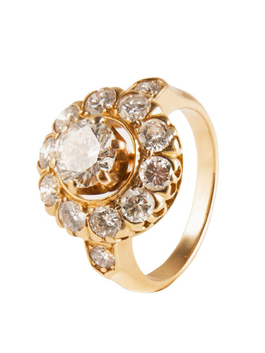 Bague 52 Bague en or jaune et diamants 58 Facettes