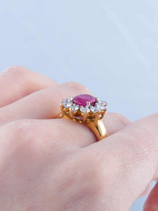 Bague 52 Bague Pompadour Rubis Diamants 58 Facettes