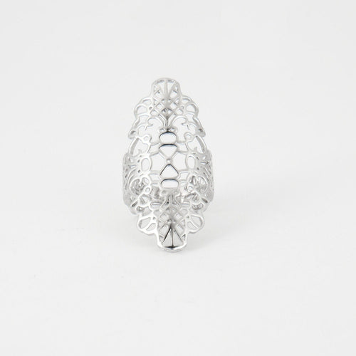 Bague 53.5 Bague dentelle or blanc 58 Facettes