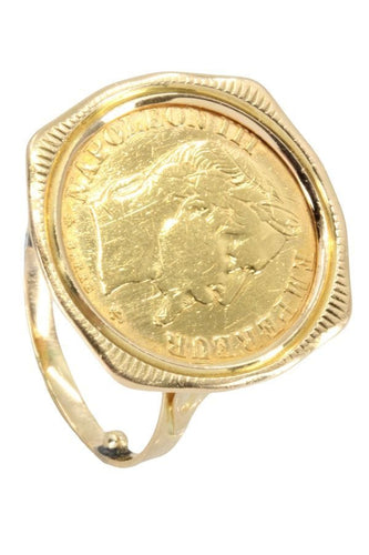Bague BAGUE PIÈCE 10 FRANCS NAPOLÉON III 58 Facettes 053291