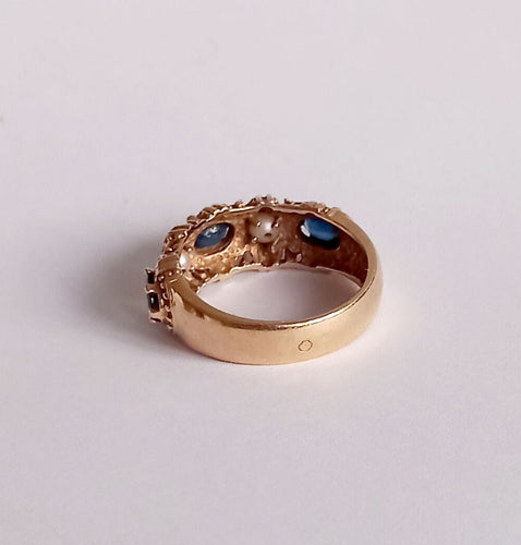 Bague 57 Bague saphirs et perles 58 Facettes