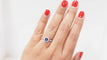 Bague 51 Bague, saphir ceylan, diamants 58 Facettes 32076