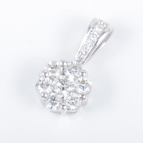 Pendentif Pendentif or blanc et diamants 58 Facettes