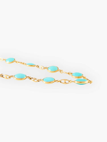Collier Collier Vintage Or Turquoises 58 Facettes