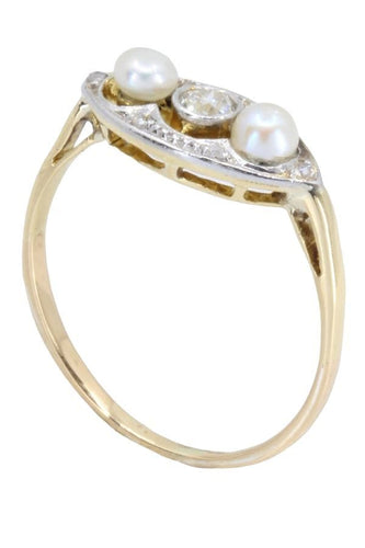 Bague BAGUE ART NOUVEAU PERLES ET DIAMANT 58 Facettes 055921
