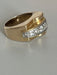 Ring 51 Tank Ring Yellow Gold and Gray Diamonds 58 Facettes 5322