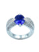 Ring White gold tanzanite and diamond ring 58 Facettes