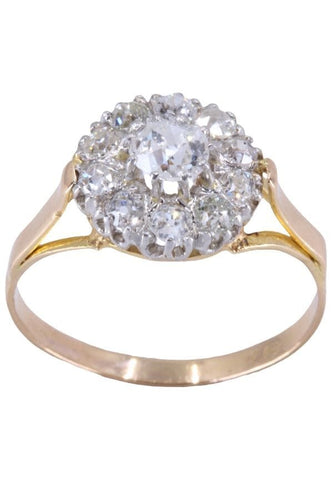 Bague BAGUE MARGUERITE ANCIENNE DIAMANTS 58 Facettes 073471
