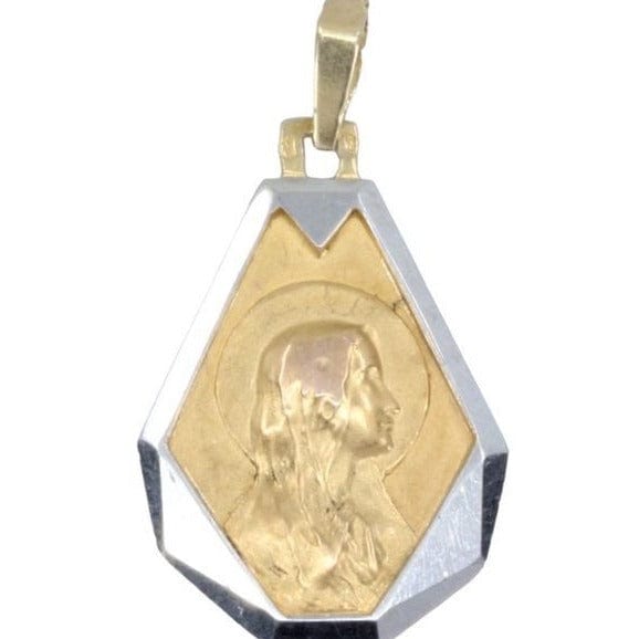 Médaille Vierge Emaillée en Or jaune
