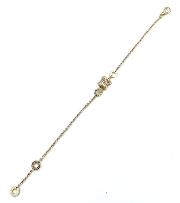 Collier BVLGARI. Collection Bzero 1, bracelet or rose et diamants 58 Facettes