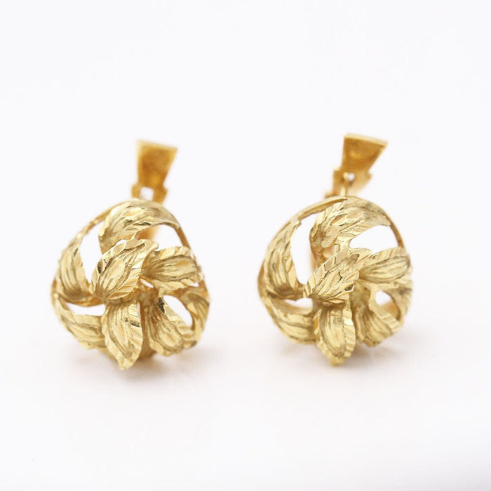 Boucles d'oreilles Boucles d'oreilles motif végétal Or jaune 58 Facettes E359019B