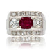 Ring 54 Art deco ruby ​​diamond ring 58 Facettes 22-068