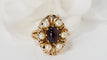 Bague Bague vintage cabochon de Grenat et perles 58 Facettes 31803