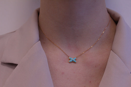 Collier CHAUMET - Collier "Liens" Or rose Turquoise Diamants 58 Facettes 082932