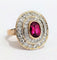 Bague 48 Bague rubis entourage diamants 58 Facettes 1-447/1