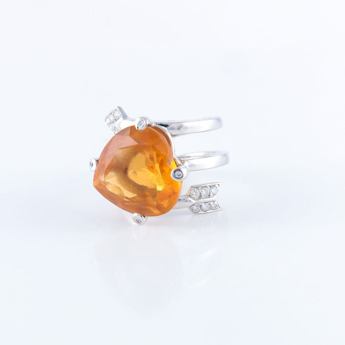 Bague 51.5 Bague Lorenz Baümer en Or, Citrine et Diamants 58 Facettes