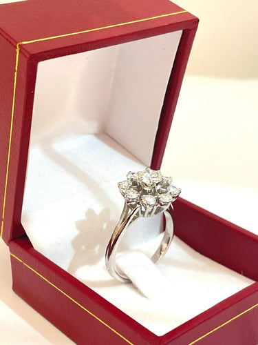 Bague Bague marguerite or blanc et diamants 58 Facettes