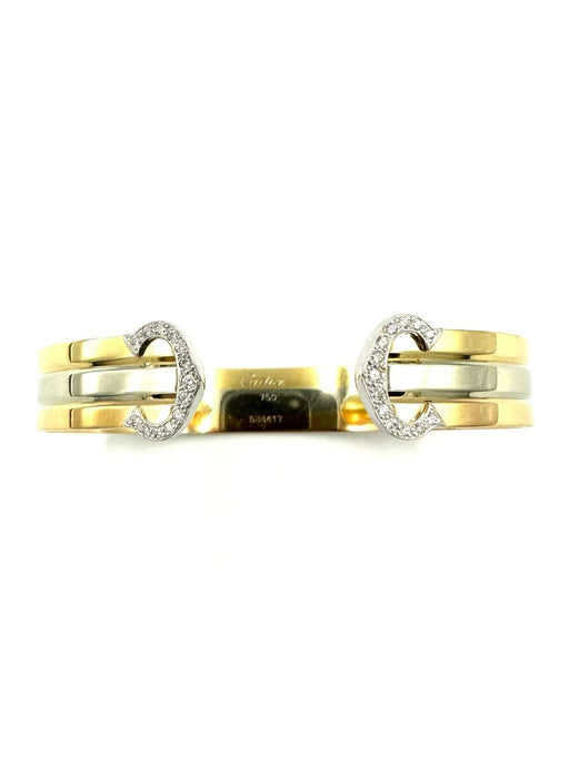 Bracelet CARTIER. Collection Double C, bracelet 3ors et diamants (full set) 58 Facettes