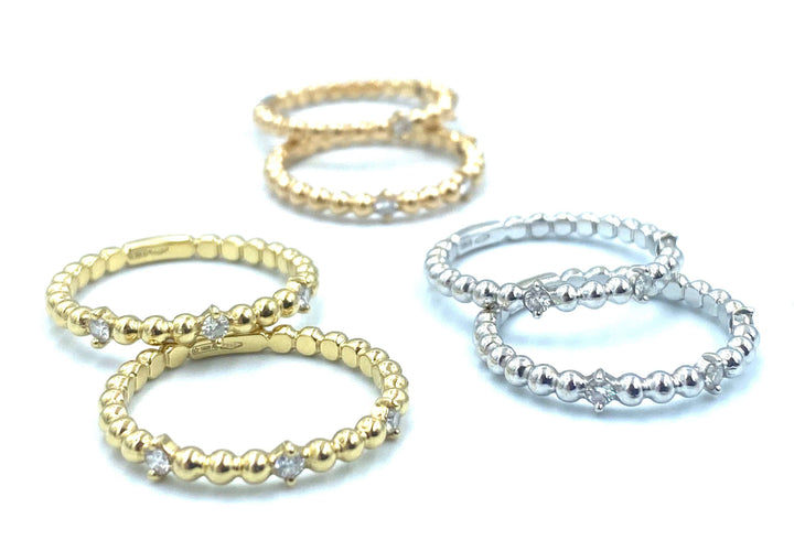 Bague Série de 6 bagues 3 ors et diamants 58 Facettes