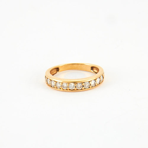 Bague 50 Bague Or jaune pavage Diamants 58 Facettes