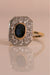Ring Art Deco ring, two golds, sapphires 58 Facettes 522