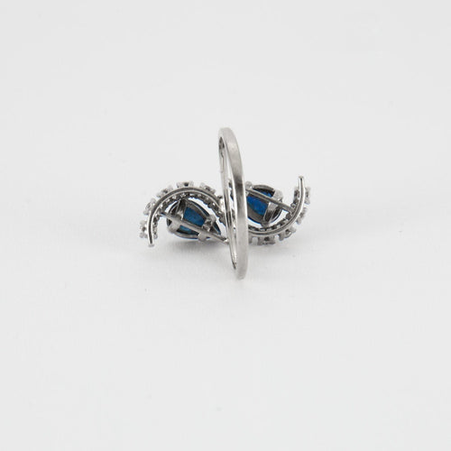 Bague Bague Vintage Or Gris Saphirs Diamants 58 Facettes LOT 3701