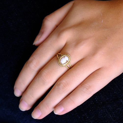 Bague 57 Bague Camée Profil de femme 58 Facettes EL2-37